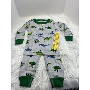 NEW 12-18 Months 75 HANNA ANDERSSON Moon and Back Dinosaurs 2pc Pajama S…